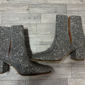 Corkys 9 Glittery Gray Ankle Boots